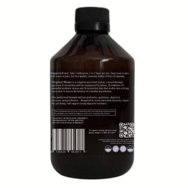 Original Biome 16 fl oz liquid probiotic supplement bottle