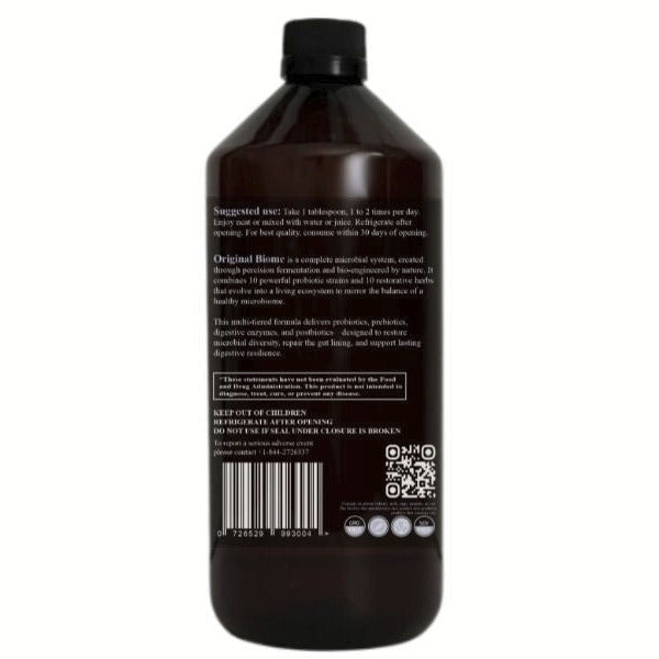 Original Biome 32 fl oz liquid probiotic supplement bottle