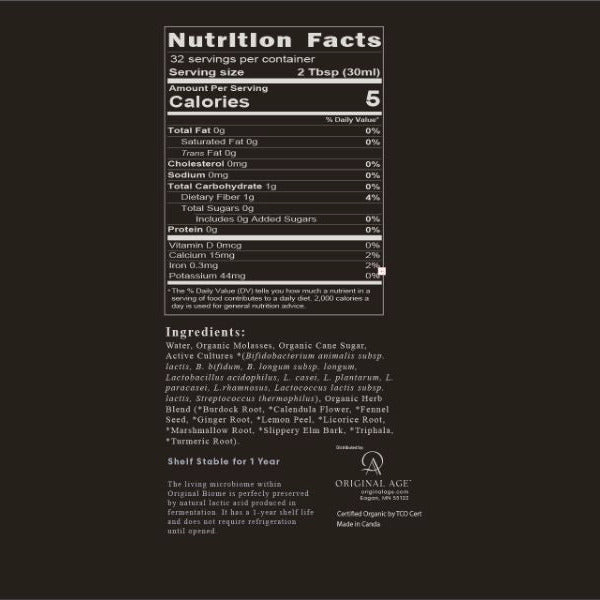 Nutrition facts label on a black background